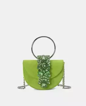 Кожаная сумочка с драгоценными камнями Alma en Pena, зеленый