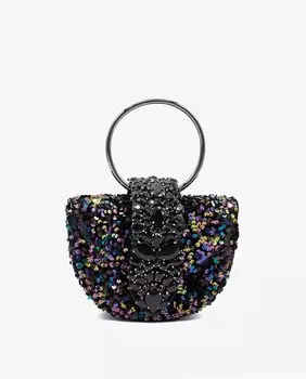 Кожаная сумочка с пайетками, трансформируемая в сумку через плечо Alma en Pena, разноцветные