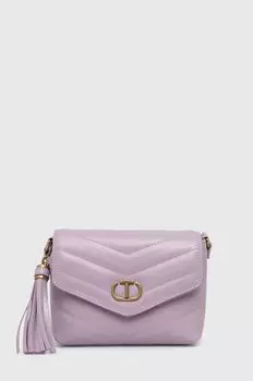 Кожаная сумочка Twinset, фиолетовый