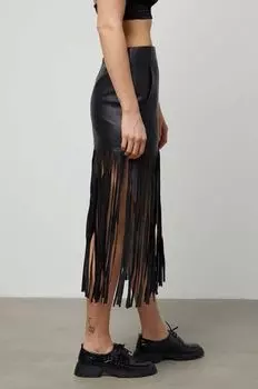 Кожаная юбка Answear Lab, черный