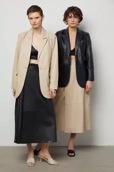 Кожаная юбка Answear Lab, черный