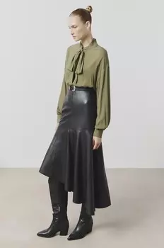 Кожаная юбка Answear Lab, черный