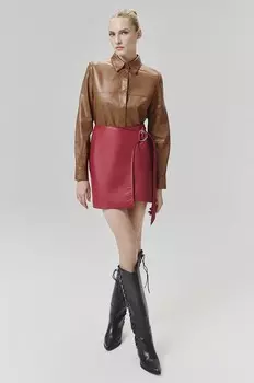 Кожаная юбка Answear Lab, красный