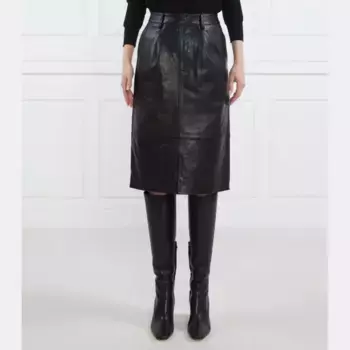 Кожаная юбка Ba&Sh, черный