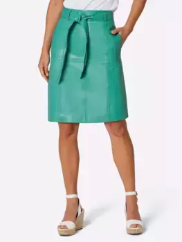 Кожаная юбка CREATION L PREMIUM, изумрудный
