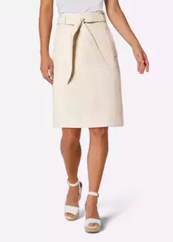 Кожаная юбка CREATION L PREMIUM, слоновая кость