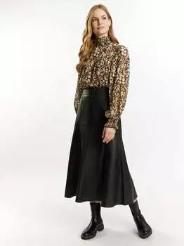 Кожаная юбка Dreimaster, черный