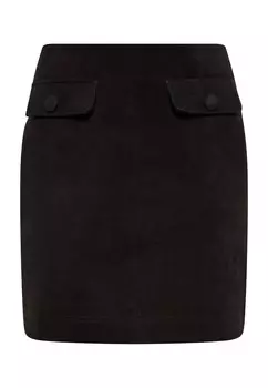 Кожаная юбка DreiMaster Vintage Skirt, черный