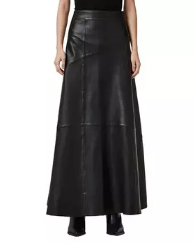 Кожаная юбка Giana Maxi ALLSAINTS, черный