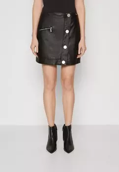 Кожаная юбка ЮБКА Armani Exchange, черная
