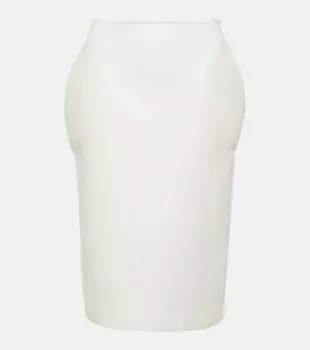 Кожаная юбка-карандаш Alaa, белый