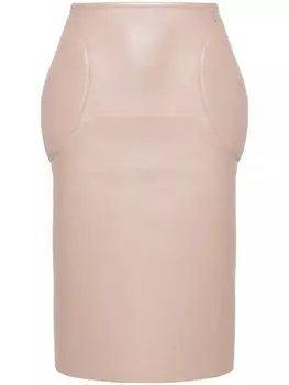 Кожаная юбка-карандаш длины миди Alaa, бежевый