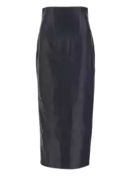 Кожаная юбка-карандаш KHAITE, синий