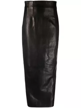 Кожаная юбка Loxley KHAITE, черный