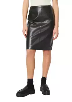 Кожаная юбка Marc O'Polo "из мягкой овечьей кожи", черный