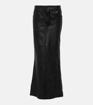 Кожаная юбка макси BALENCIAGA, черный