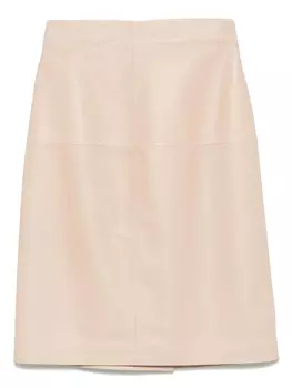 Кожаная юбка мини Kiton, нейтральный