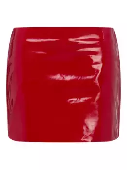 Кожаная юбка мини MOSCHINO JEANS, красный