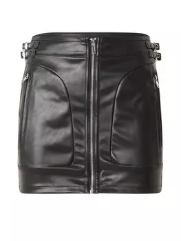 Кожаная юбка Misspap Skirt, черный