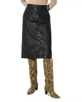 Кожаная юбка Motore MAX&Co., черный