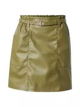 Кожаная юбка ONLY Skirt ONLHEIDI, оливковый
