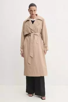 Кожаная юбка Pinko, коричневый