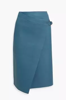 Кожаная юбка Piper с запахом LORO PIANA, синий