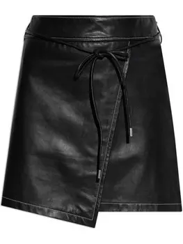 Кожаная юбка PS Paul Smith, черный