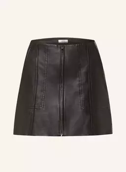 Кожаная юбка REISS, черный