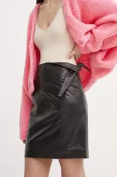 Кожаная юбка Remain, коричневый