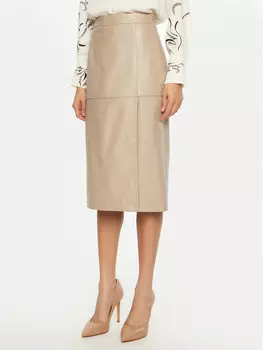 Кожаная юбка стандартного кроя Bambino 2513401011 Marella, экрю