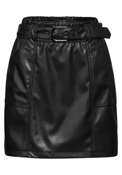 Кожаная юбка Street One Studio Skirt, черный