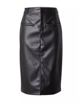 Кожаная юбка VILA Skirt VISAVIN, черный