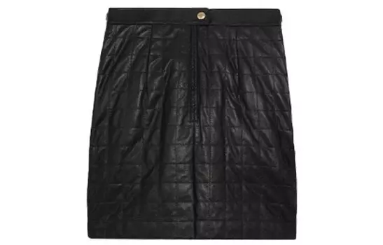 Кожаная юбка женская черная Celine