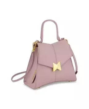 Кожаная угловатая сумка с позолоченной фурнитурой Mac Duggal, фиолетовый