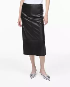 Кожаная узкая юбка Marc Jacobs, черный