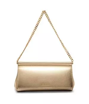 Кожаная вечерняя сумочка карминового цвета Michael Kors, золотой