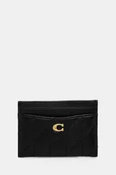 Кожаная визитница Essential Card Case Coach, черный
