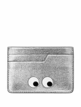 Кожаная визитница Eyes Anya Hindmarch, серебристый
