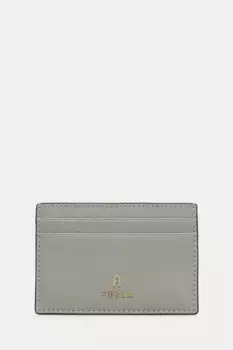 Кожаная визитница Furla, серый