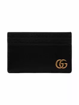 Кожаная визитница GG Marmont Gucci, черный