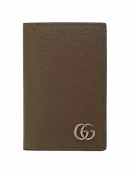 Кожаная визитница GG Marmont Gucci, коричневый