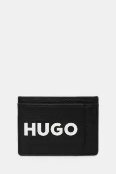 Кожаная визитница HUGO, черный