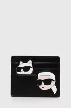 Кожаная визитница Karl Lagerfeld, черный