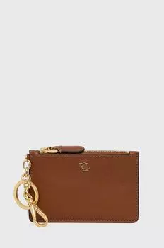 Кожаная визитница Lauren Ralph Lauren, коричневый