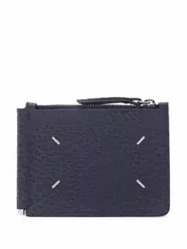 Кожаная визитница Maison Margiela, серый