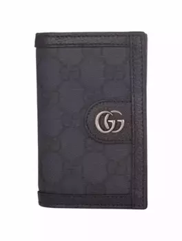 Кожаная визитница Ophidia GG Gucci, тёмно-синий