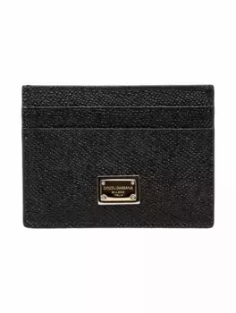 Кожаная визитница с логотипом Dolce&Gabbana, черный