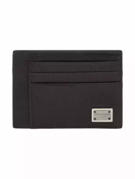 Кожаная визитница с логотипом Dolce&Gabbana, серый