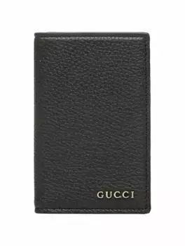 Кожаная визитница с логотипом Gucci, зелёный